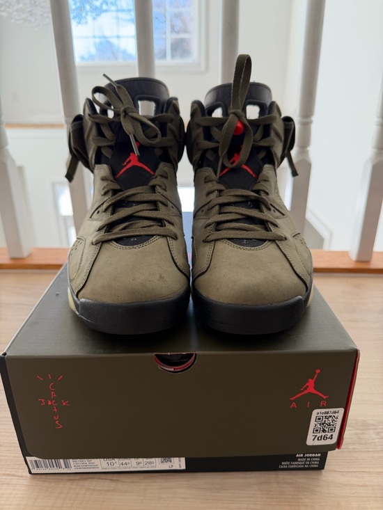 Jordan Other - Jordan Olive Green High-Top Sneakers with Red Jumpman